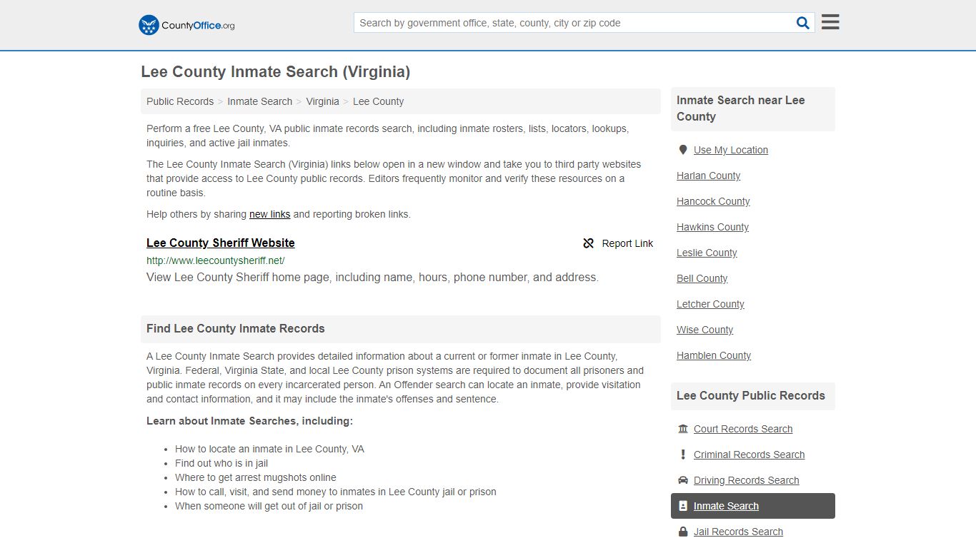 Inmate Search - Lee County, VA (Inmate Rosters & Locators)